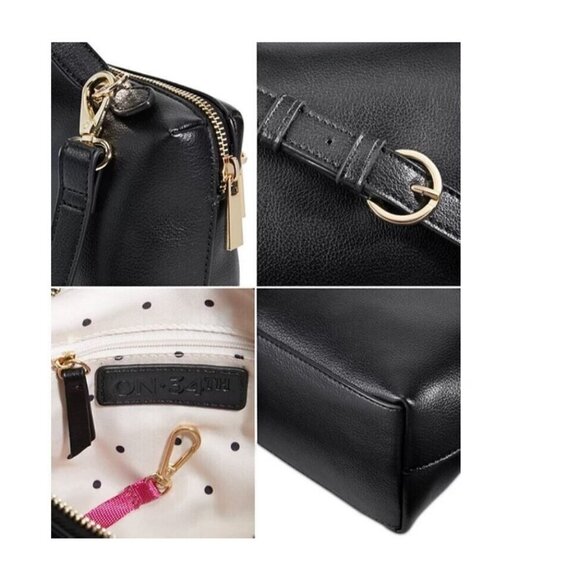 Macy's On 34th Allikay soft faux-leather top handle small crossbody bag - BLACK - Picture 9 of 10